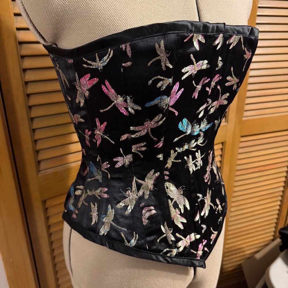 Meschantes Dragonfly Brocade Victorian Overbust Corset